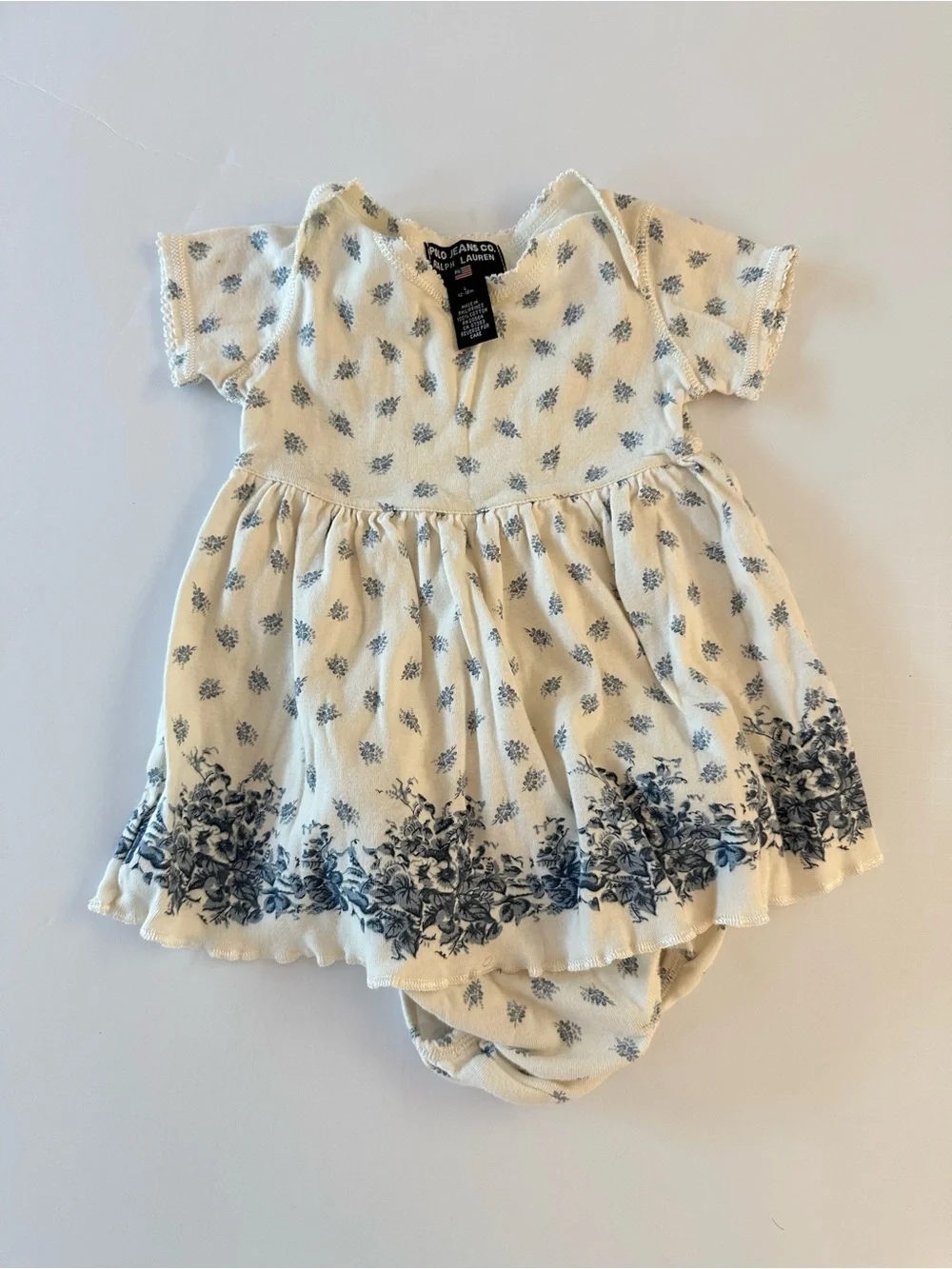 Polo Jeans Co. Ralph Lauren Baby Girls Dress With Bloomers Size 12-28 Mo